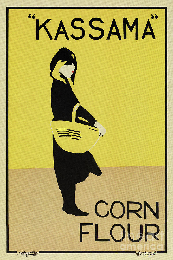 Vintage minimalist corn flour ad Beggarstaffs Drawing by Heidi De Leeuw