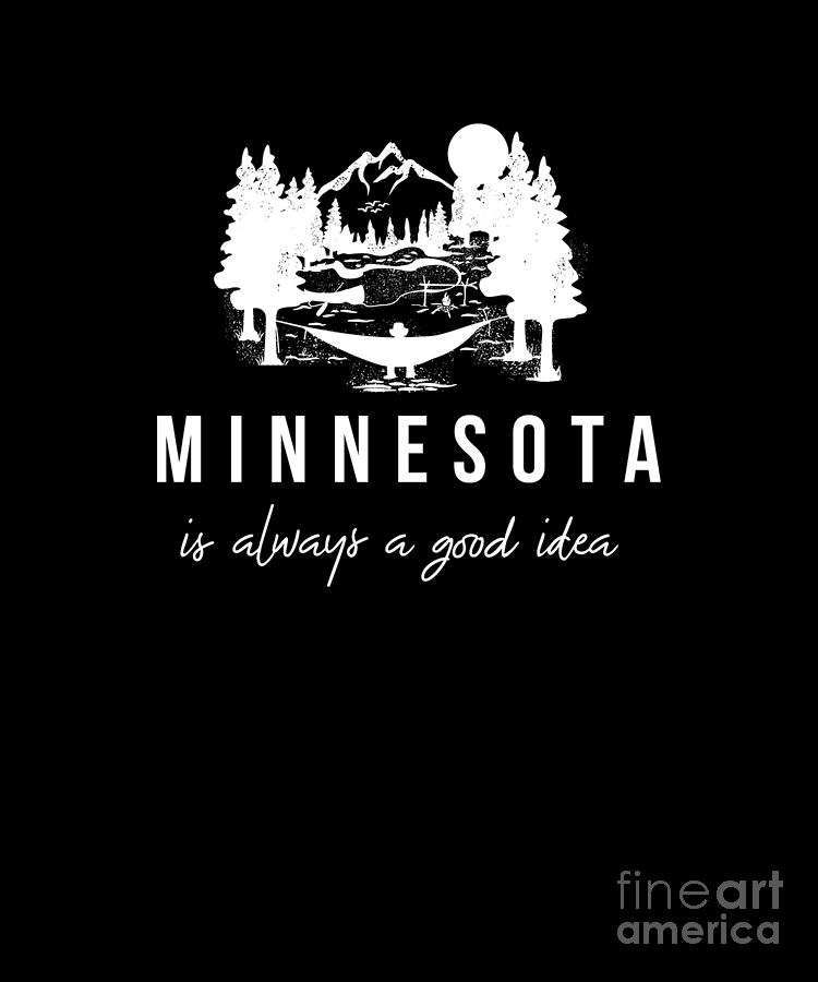 Vintage Minnesota Lake Life Gift Design Drawing by Noirty Designs ...