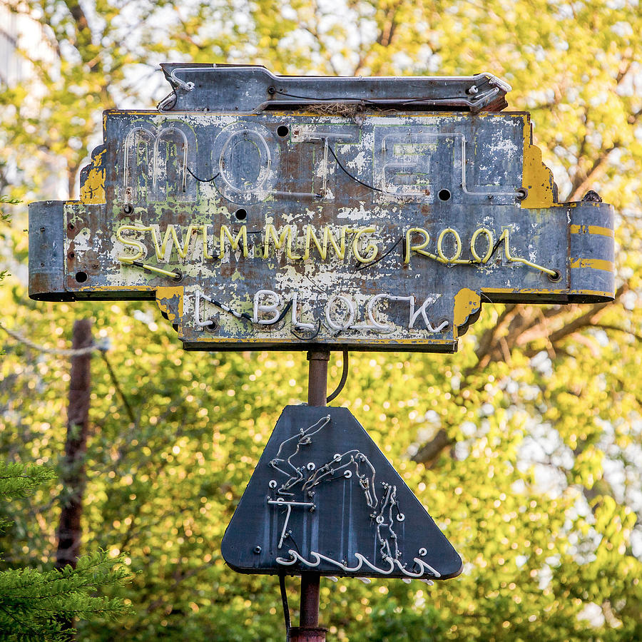 Vintage Motel Swimming Pool Sign Photograph by Art Block Collections