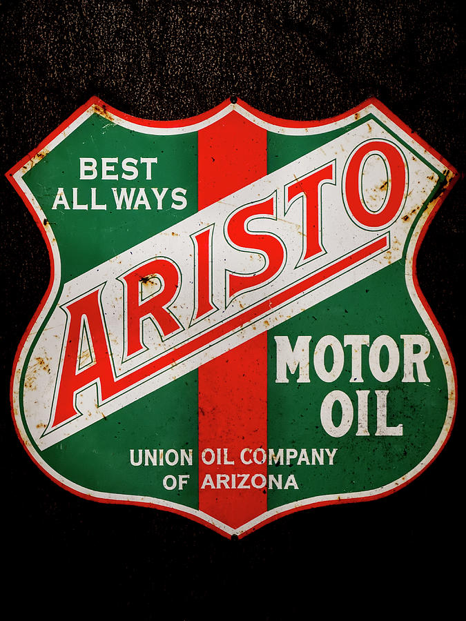 Vintage Motor Oil Sign photograph Photograph by Ann Powell