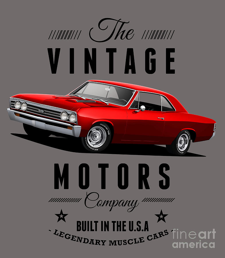 Vintage Digital Art - Vintage Motors Chevelle by Paul Kuras
