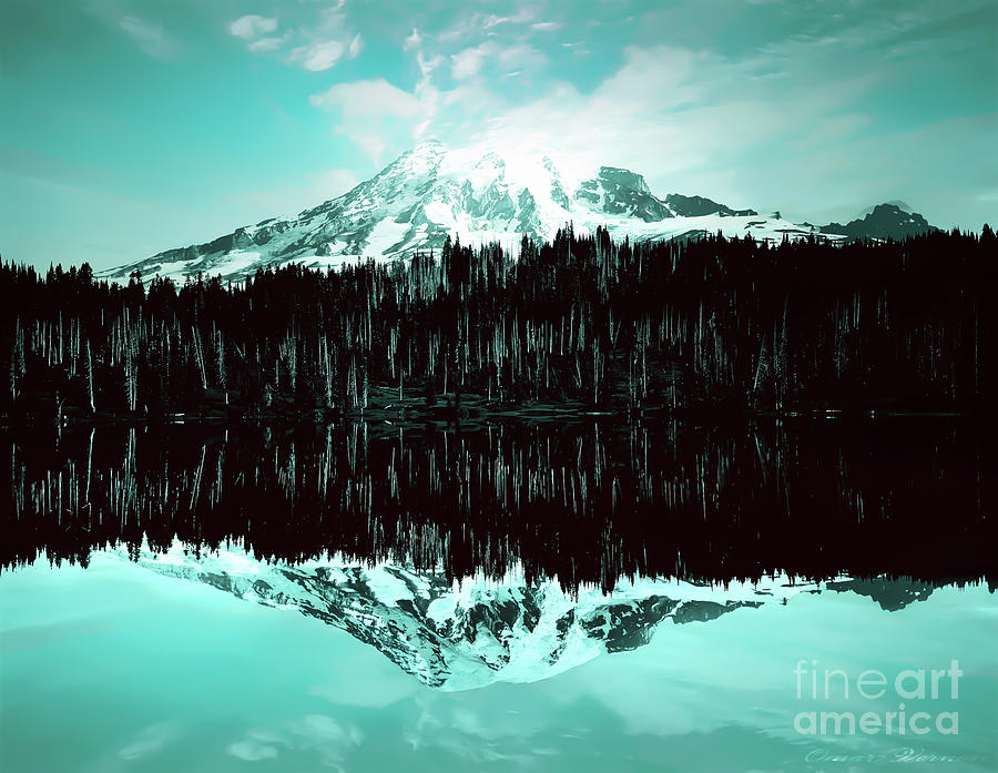 Vintage Mount Rainier from Reflection Lake early 1900 era... Photograph by Eddie Eastwood