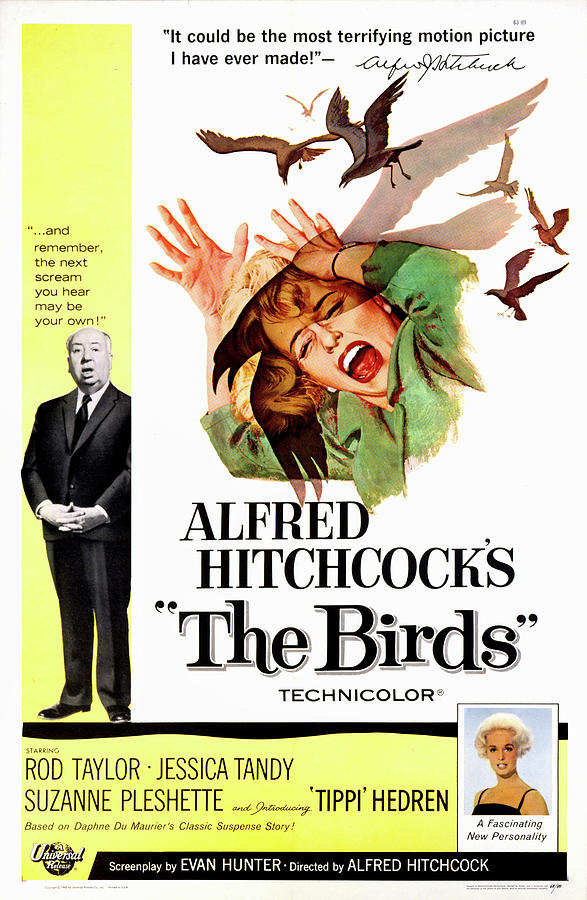 Vintage Movie Poster - Alfred Hitchcocks The Birds 1963 Mixed Media by Universal Pictures