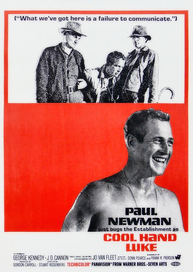 Paul Newman Mixed Media - Vintage Movie Poster - Cool Hand Luke 1967 by Warner Bros