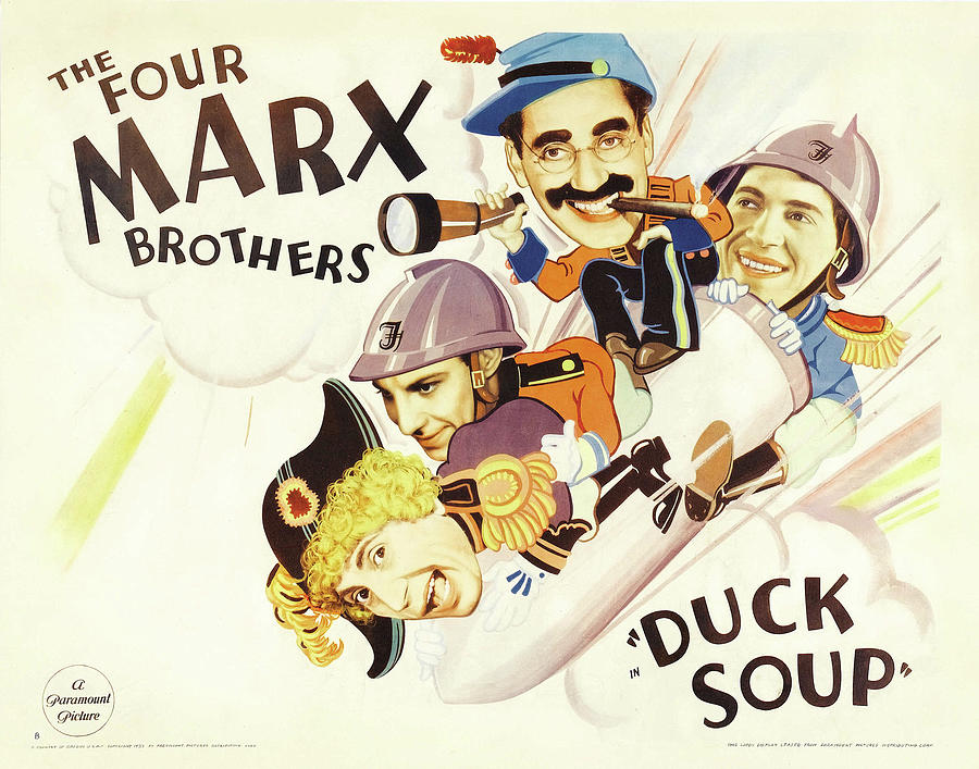Vintage Movie Poster - The Marx Brothers in Duck Soup 1933 Mixed Media by Mountain Dreams