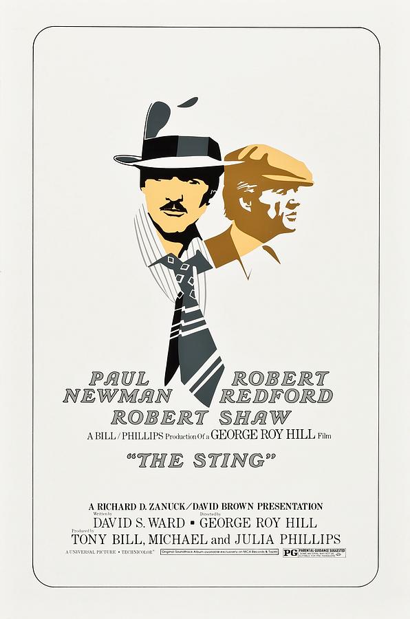Paul Newman Mixed Media - Vintage Movie Poster - The Sting 1973 by Universal Pictures