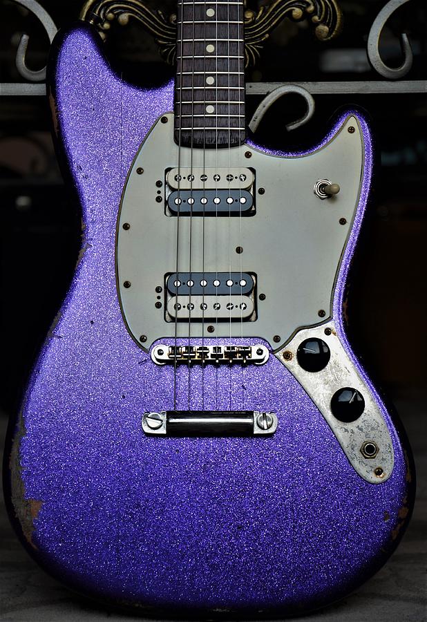 Vintage Fender Mustang Purple Lavender Sparkle Vintage Guitar  Photograph by Guitarwacky Fine Art