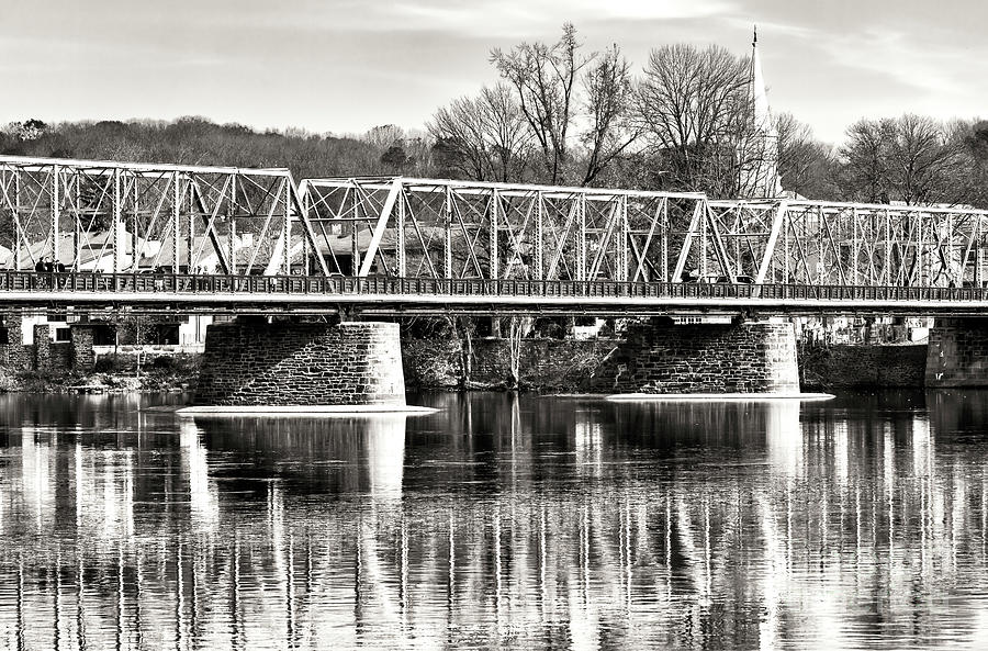 Vintage New Hope Lambertville Bridge in Pennsylvania Photograph by John Rizzuto