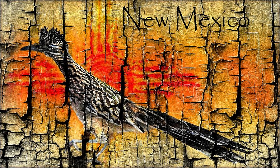 Vintage New Mexico Roadrunner Mixed Media by Barbara Chichester