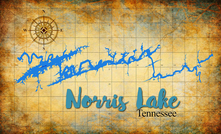 Vintage Norris Lake Tennessee  Digital Art by Greg Sharpe
