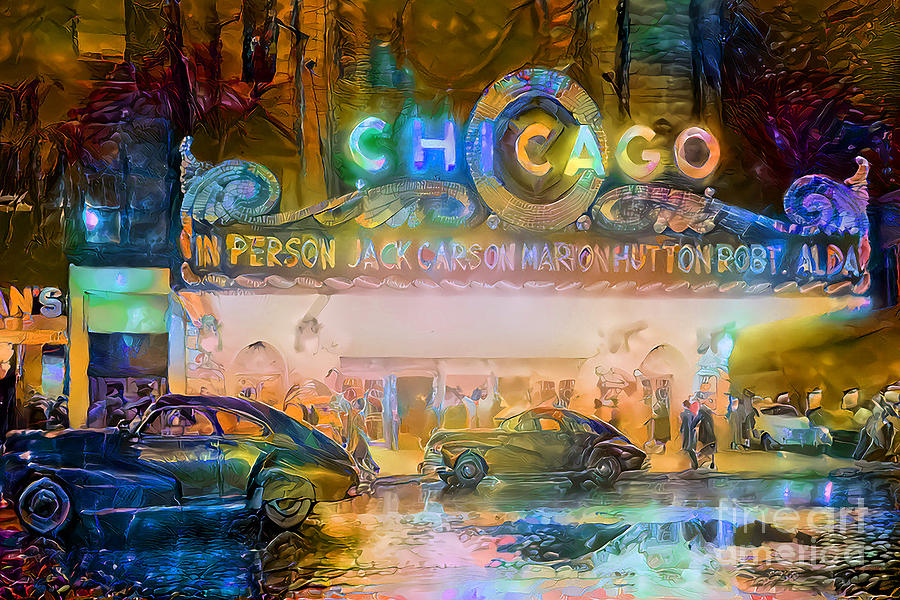 Vintage Nostalgic 1940s Chicago Theatre 20201209 v2 Photograph by Wingsdomain Art and Photography