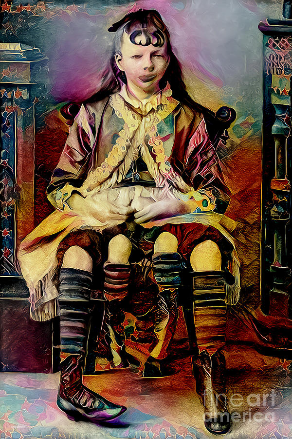 Vintage Nostalgic Circus Sideshow Josephine Myrtle Corbin The Four Legged Girl 20210913 Photograph by Wingsdomain Art and Photography