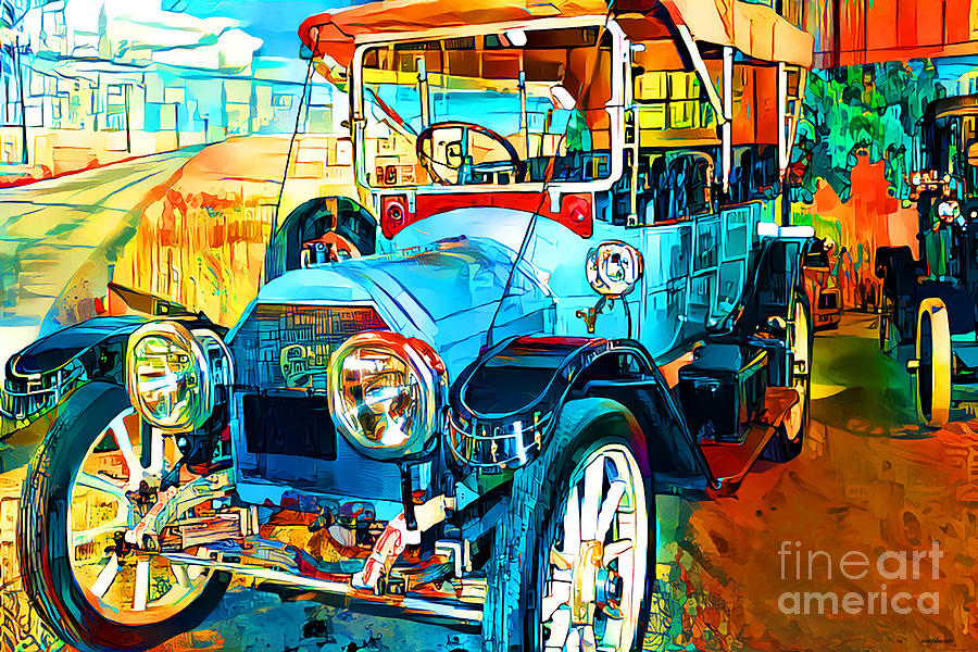 Vintage Nostalgic Classic 1912 Cadillac Model 30 Torpedo in Vibrant Colors 20210806 Photograph by Wingsdomain Art and Photography