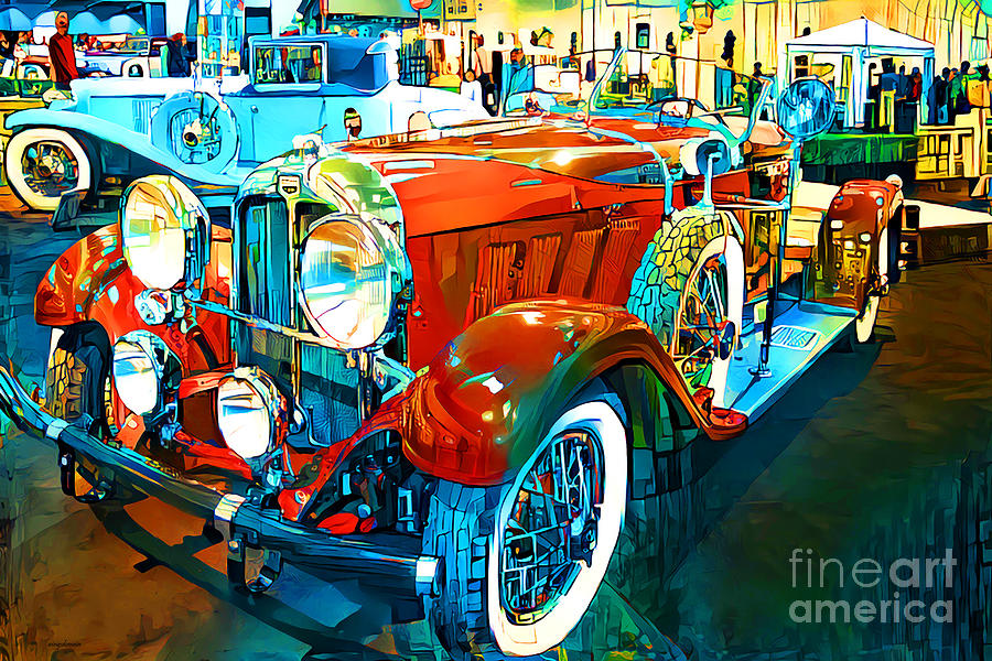 Vintage Nostalgic Classic Auburn Automobile in Vibrant Colors 20210806 Photograph by Wingsdomain Art and Photography
