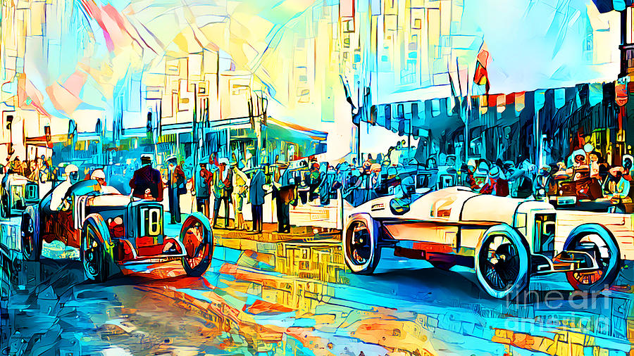 Vintage Nostalgic Duesenberg Racers in Vibrant Colors 20210806 v6 Long Photograph by Wingsdomain Art and Photography