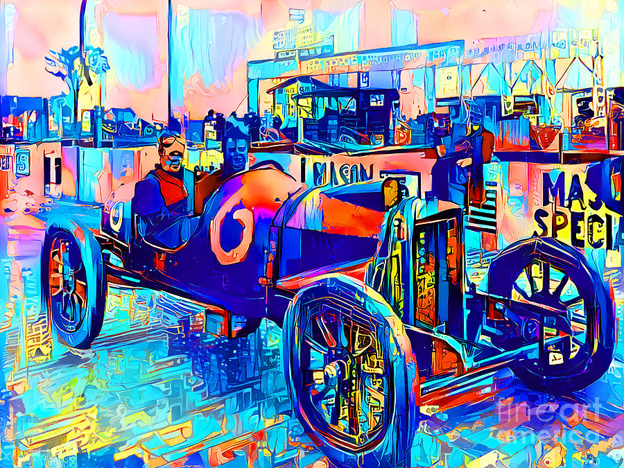 Vintage Nostalgic Racer in Vibrant Colors 20210731 v2 Photograph by Wingsdomain Art and Photography