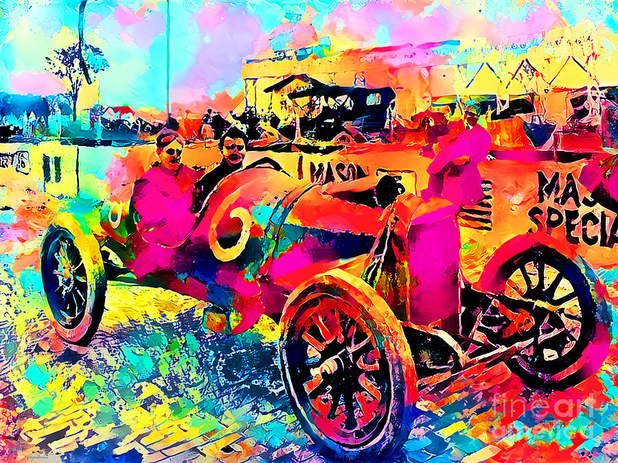 Vintage Nostalgic Racer in Vibrant Colors 20210731a Photograph by Wingsdomain Art and Photography