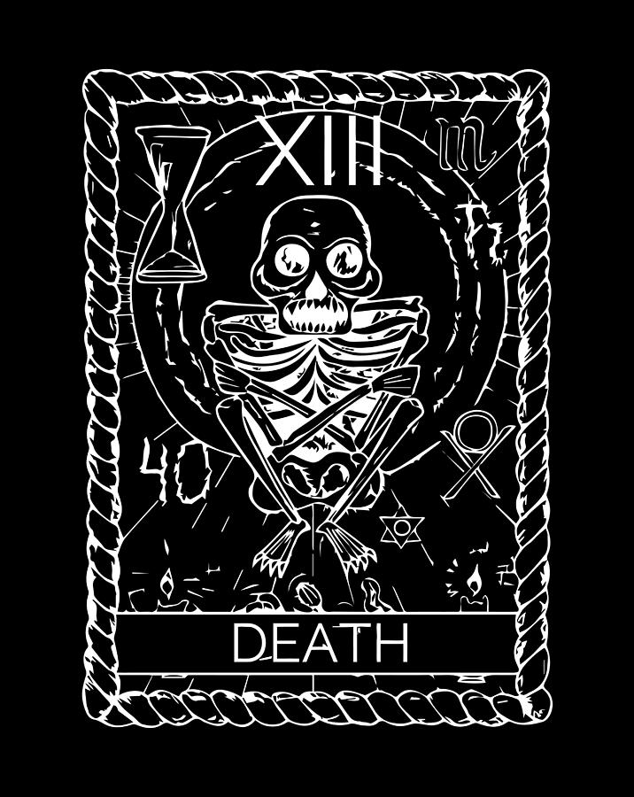 Vintage Occult Death Tarot Card Satanic Witchcraft Design Digital Art ...