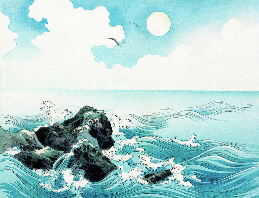 Vintage Ocean Wave at Kojima Island Painting by Bob Pardue - Fine Art ...