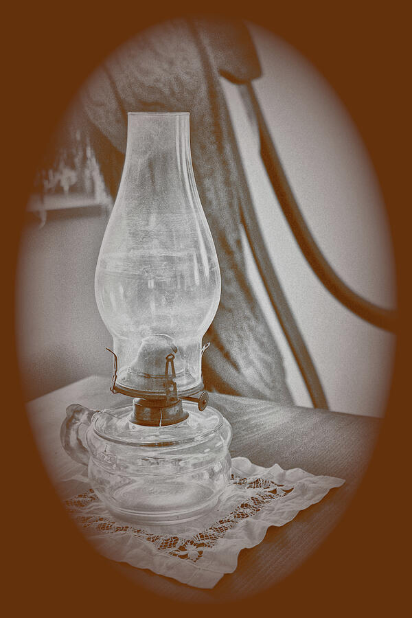 Vintage Oil Lamp with Chimney  Digital Art by Shelli Fitzpatrick