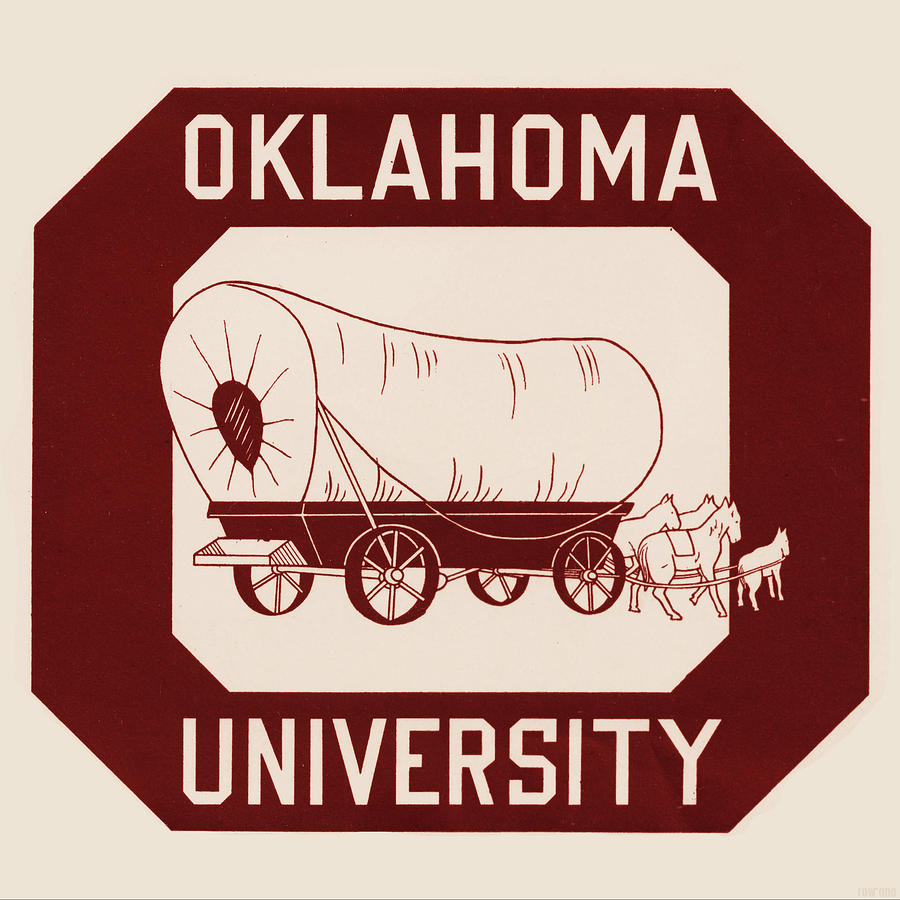 Vintage Oklahoma Sooners Art Mixed Media by Row One Brand