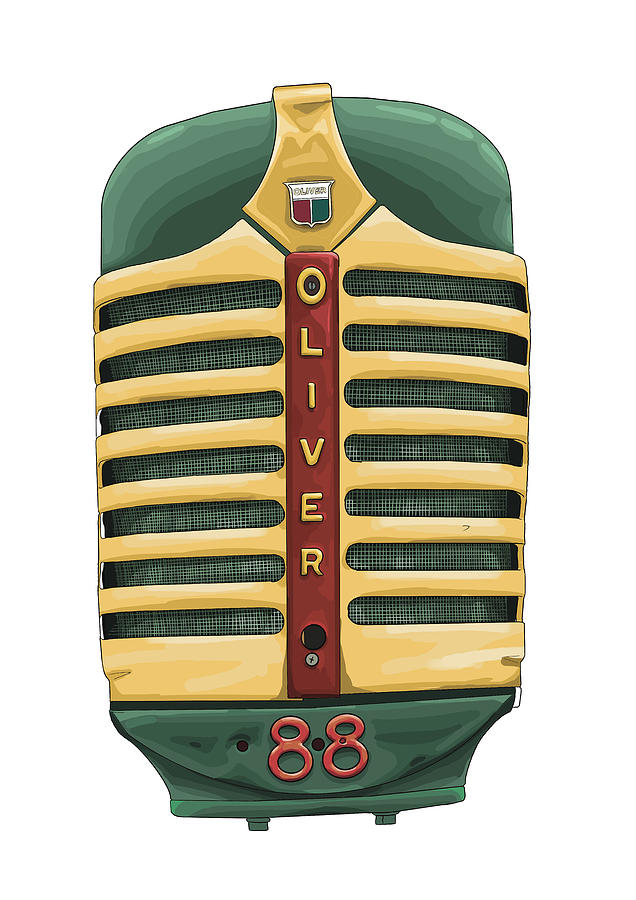 Vintage Oliver Tractor front Grille Digital Art by Fudgy Draws - Fine ...