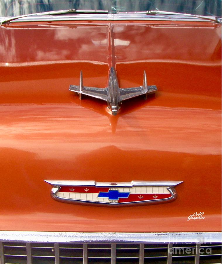 Vintage Orange Chevy Photograph by CAC Graphics