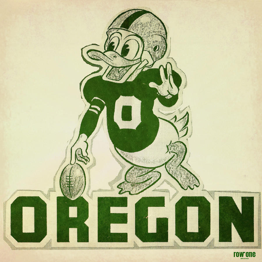 Vintage Oregon Cartoon Mixed Media by Row One Brand