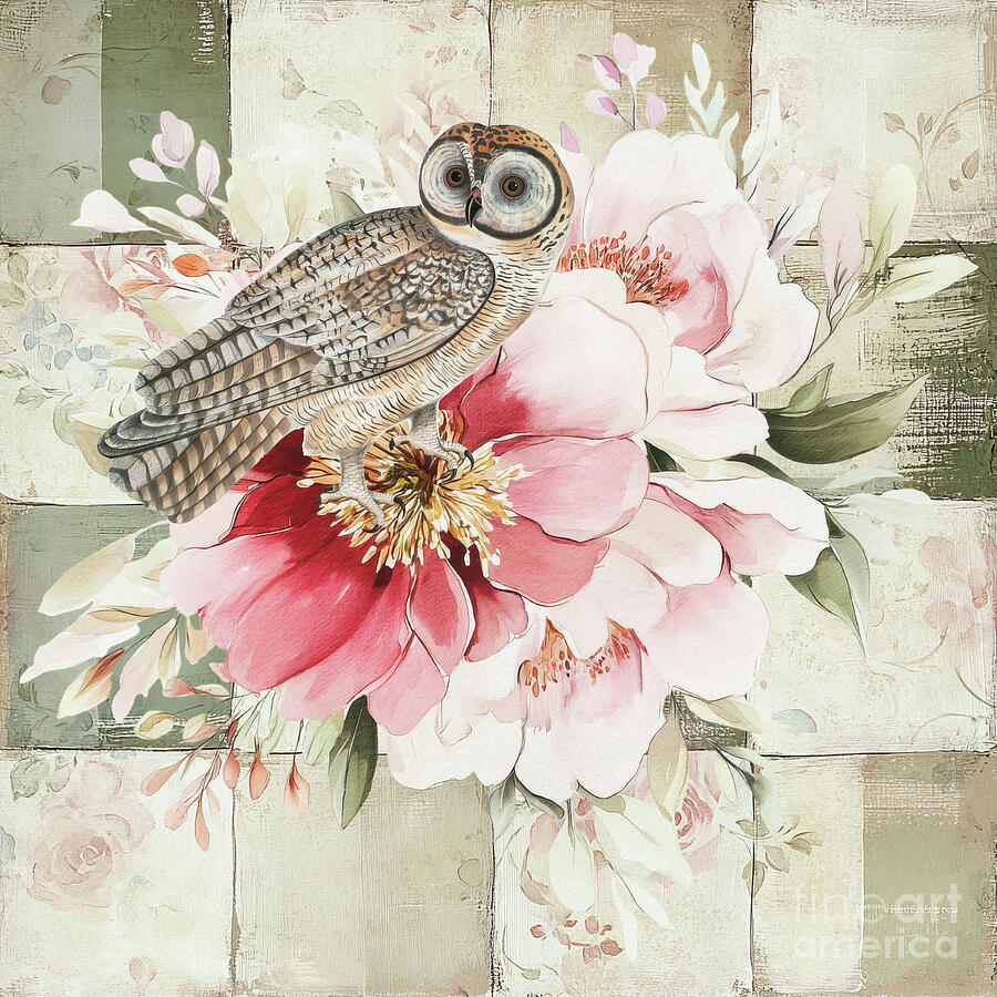 Vintage Owl Painting by Tina LeCour Vintage Owl Painting by Tina LeCour