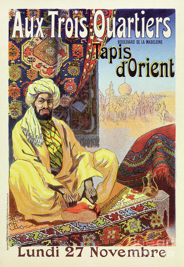  Vintage Paris Oriental Carpets store advertising Drawing by Heidi De Leeuw