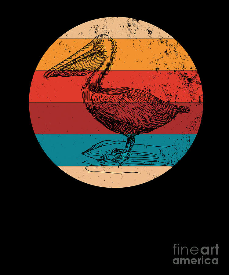 Vintage Pelican Lover Retro Animal Lovers Gift Digital Art by Art