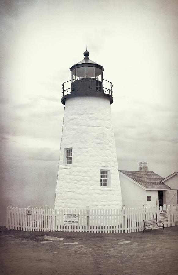 Vintage Pemaquid Point Lighthouse Textured Photograph by Dan Sproul