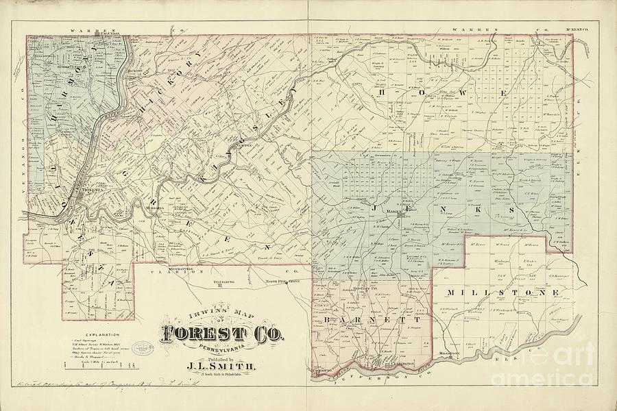 Vintage Pennsylvania Map 1876 Photograph By JL Images - Fine Art America