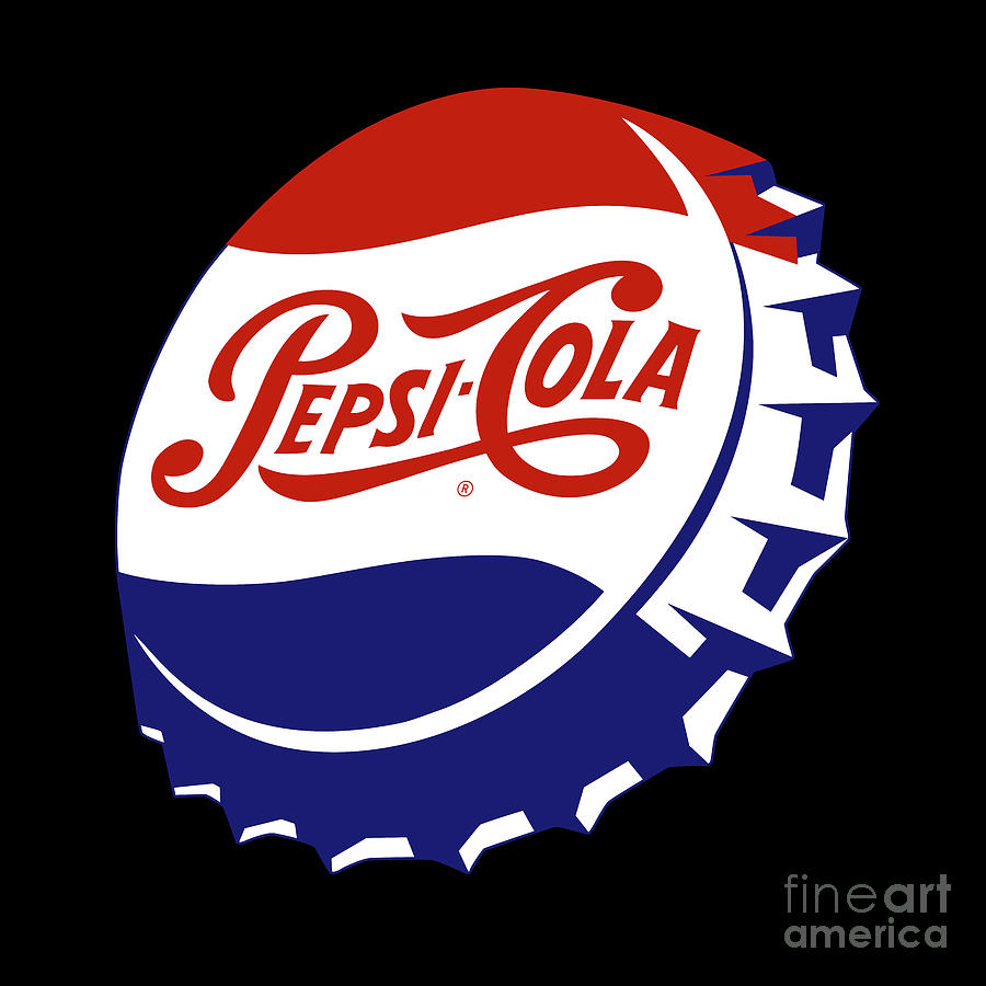 Vintage Pepsi Cola Bottle Caps 06_Black bgr Digital Art by Bobbi ...