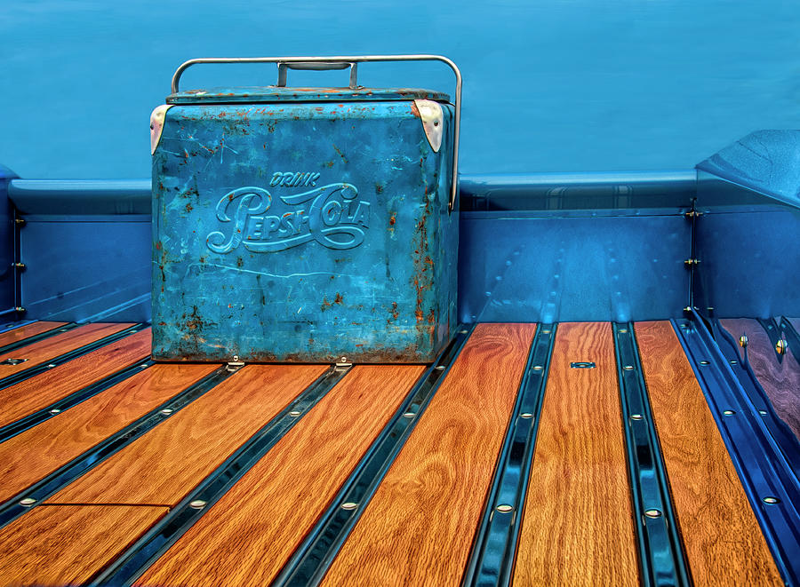Vintage Pepsi Cooler in Woody Truck Bed Photograph by Mitch Spence
