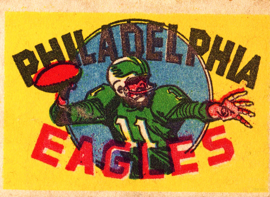 Vintage Philadelphia Eagles Drawing by Row One Brand