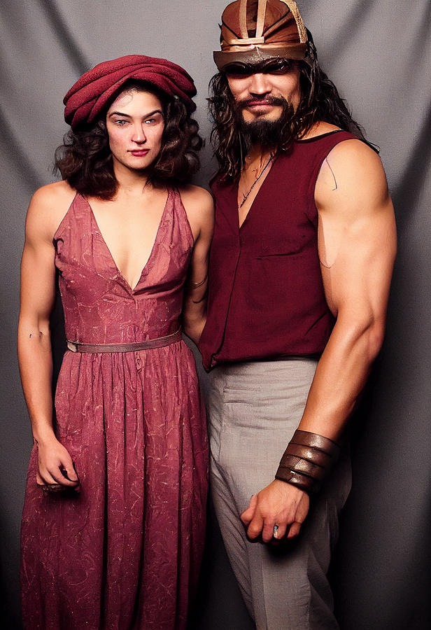 Vintage  photo  booth  photo  of  Jason  Momoa  03645563b399645563  25d0  64566455637  043c645645563 Painting by Celestial Images
