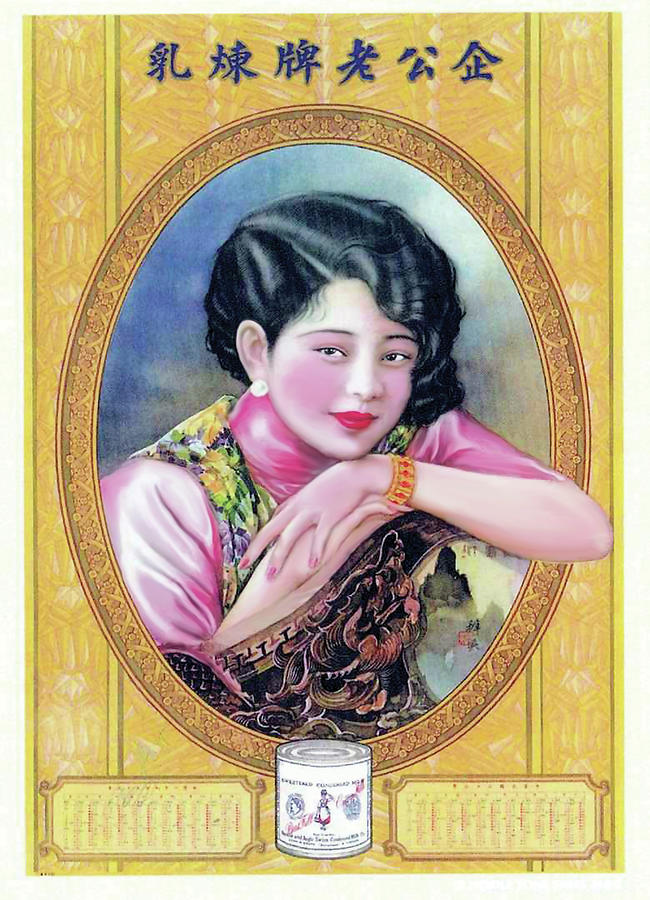 Vintage Pin Up Chinese Girl Digital Art By Long Shot Pixels