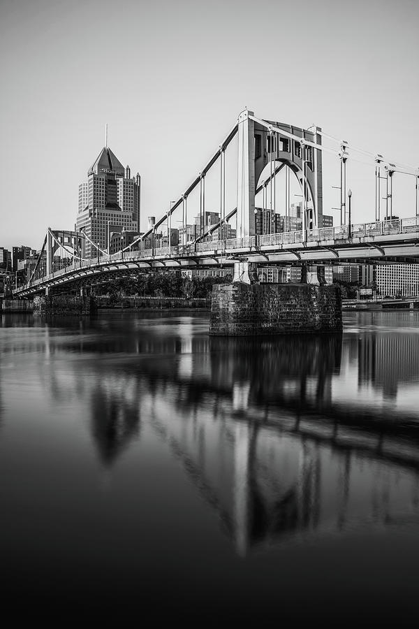 Vintage Pittsburgh Pennsylvania Monochrome River View Photograph by Gregory Ballos