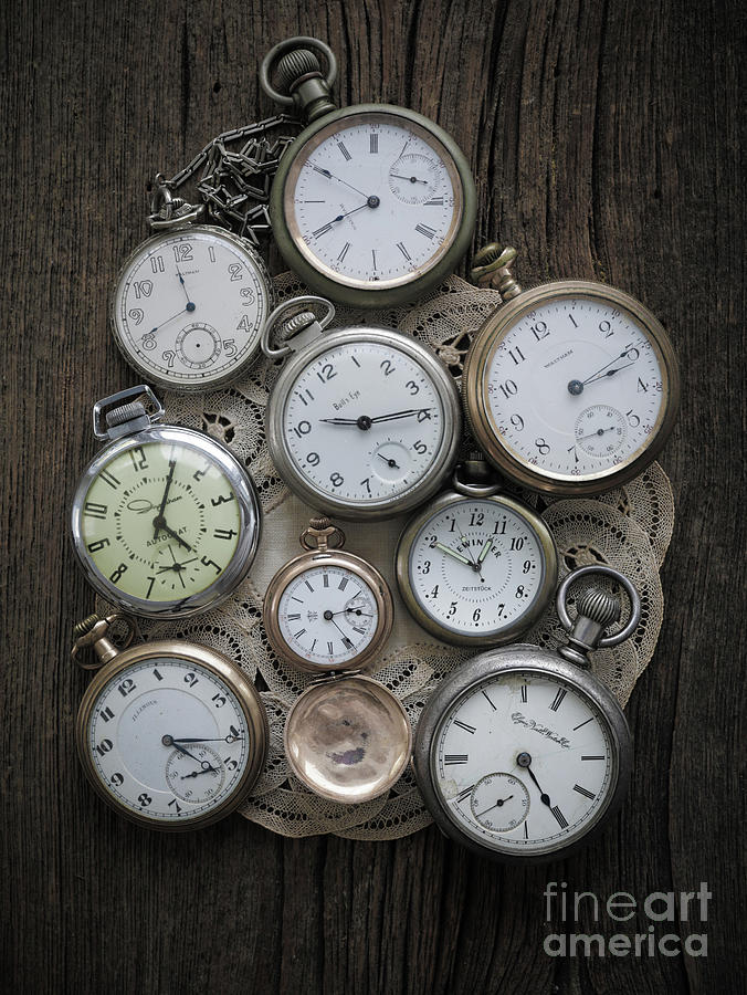 Vintage Pocket Watches Photograph by Edward Fielding
