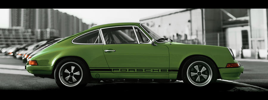 Vintage Porsche 911 panorama Green Photograph by Benjamin Dupont - Fine ...