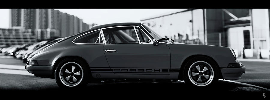 Vintage Porsche 911 panorama black and white Photograph by Benjamin ...