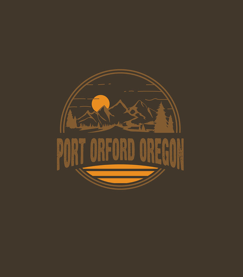 Vintage Port Orford Oregon Mountain Hiking Souvenir Print Digital Art ...