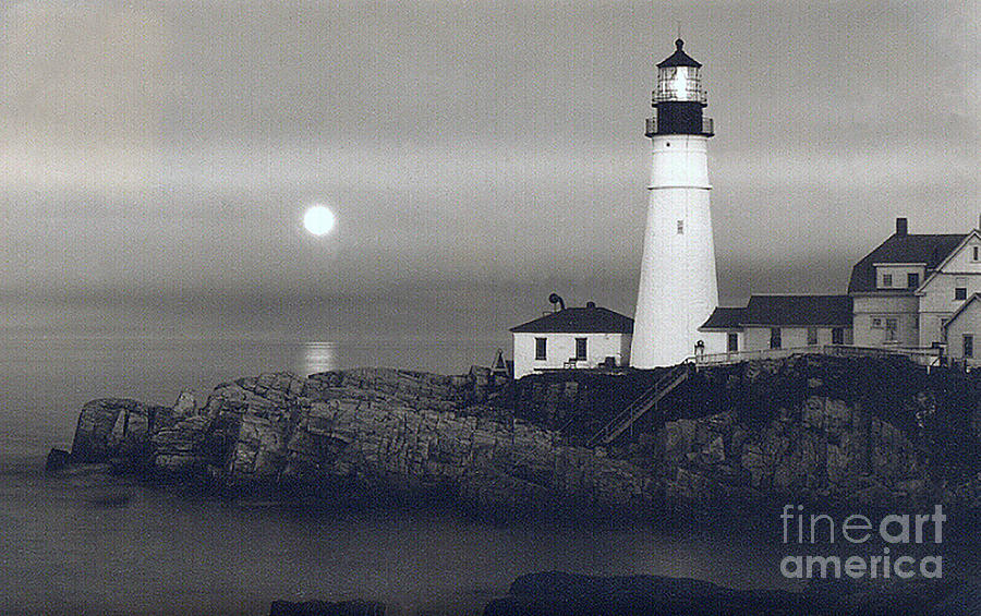 Vintage Portland Head Lighthouse 1950 Postcard Photograph