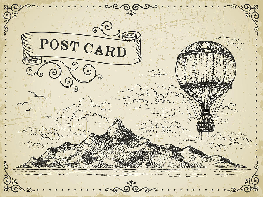 Vintage Post Card Drawing by Mishkom