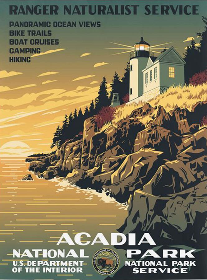 Vintage poster - Acadia National Park Digital Art by Edwin Morse - Fine ...