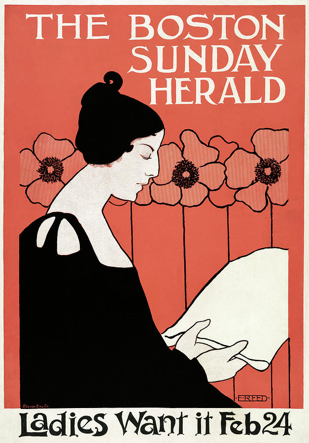 Vintage Poster Boston Sunday Herald Painting by Bob Pardue Vintage Poster Boston Sunday Herald Painting by Bob Pardue