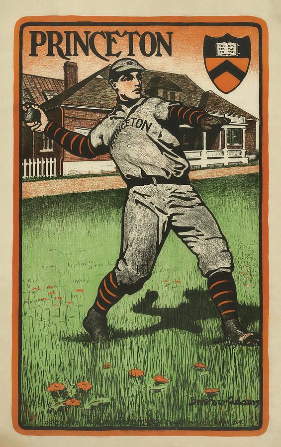 Princeton University Drawing - Vintage Princeton Baseball Poster 1903 by Bristow Adams
