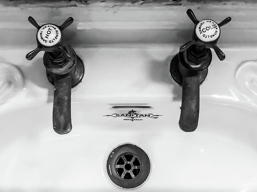 Vintage Pub Hot and Cold Taps Photograph by Georgia Clare