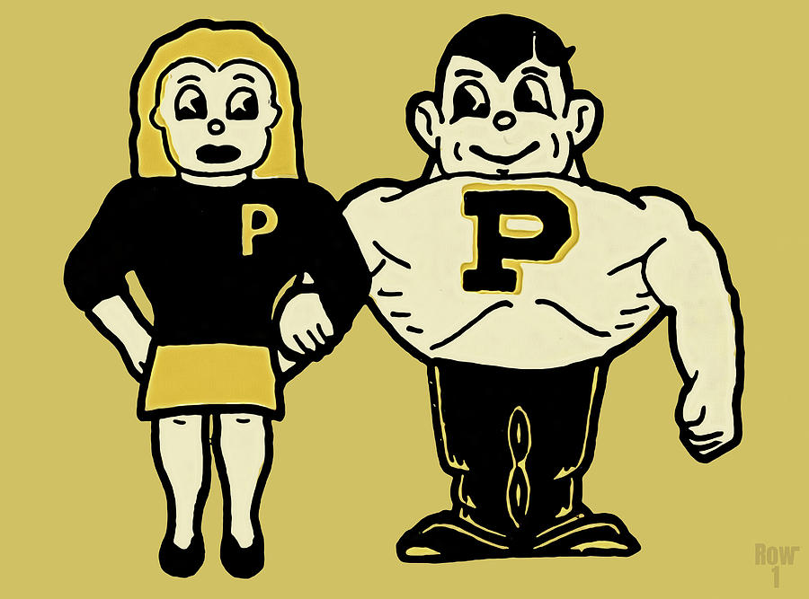 Vintage Purdue Pete with Girlfriend Mixed Media by Row One Brand